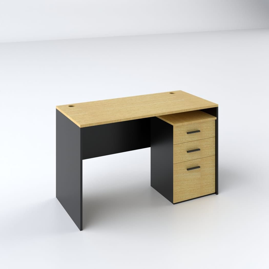 Bureau avec tiroirs 3 compartiments